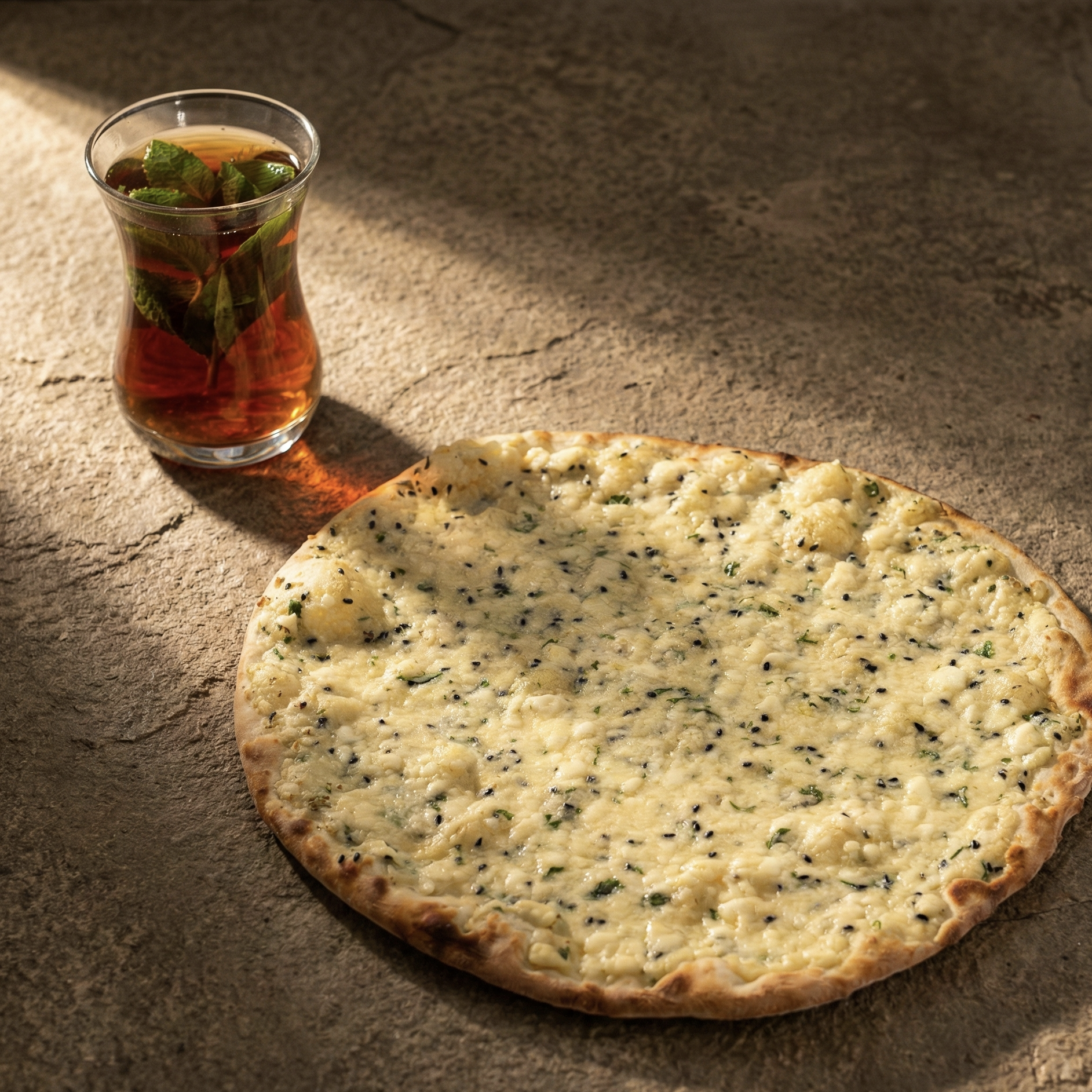 Cheese Manakish with Nigella Seeds